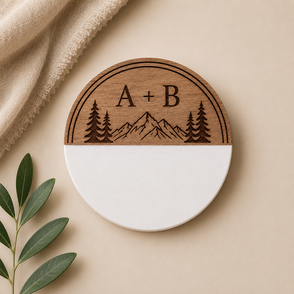 Custom Wood + Marble  Coaster Sets