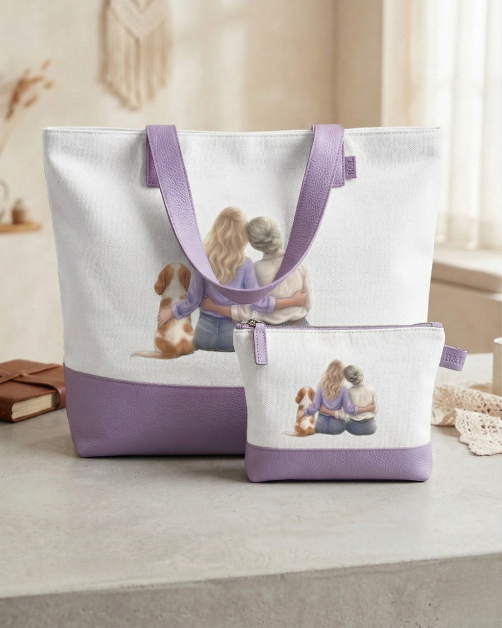 Custom Matching Tote & Makeup Bag Set