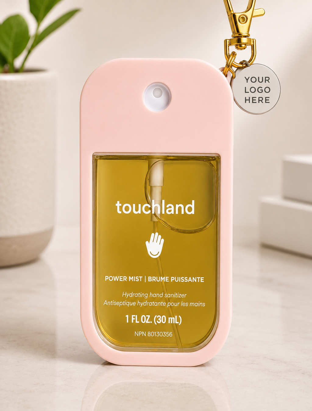 Custom Touchland Hand Sanitizer Holder Keychain (min 5 per order)