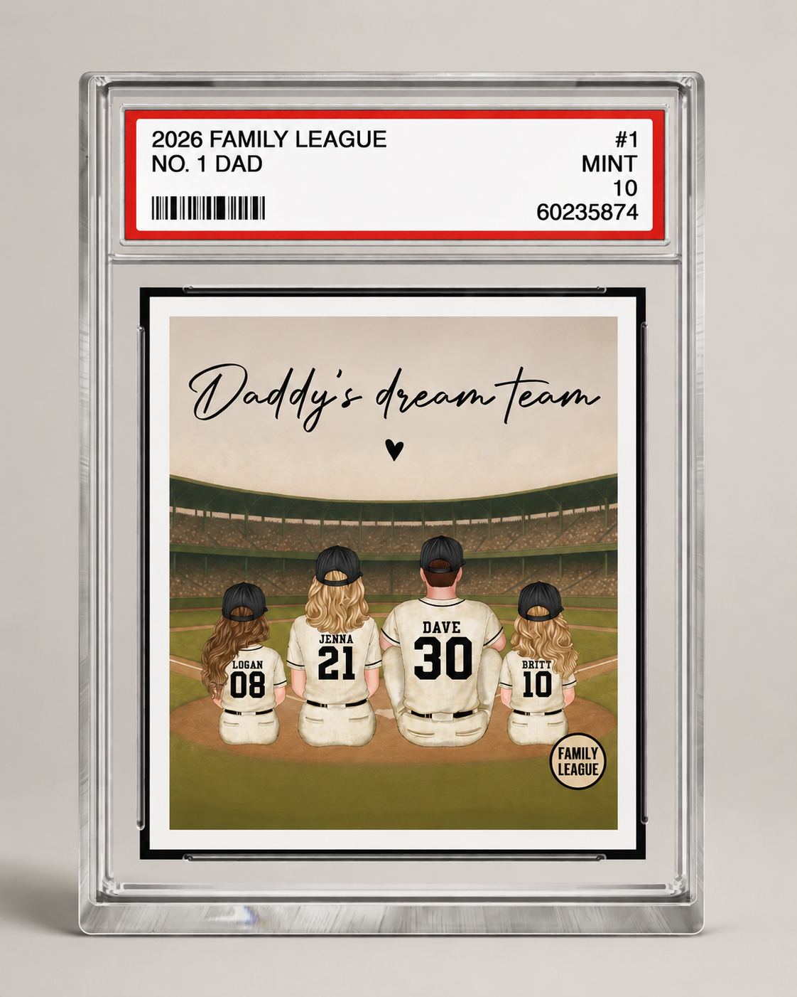 Custom Father's Day Baseball Card "Daddy's Dream Team"