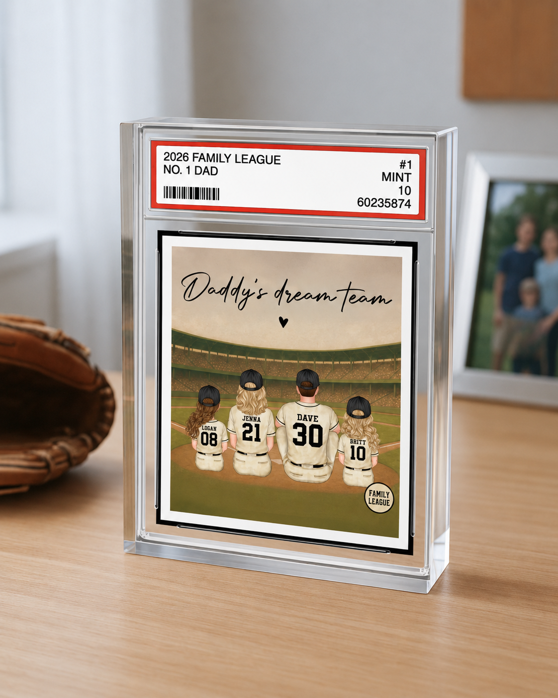 Custom Father's Day Baseball Card "Daddy's Dream Team"