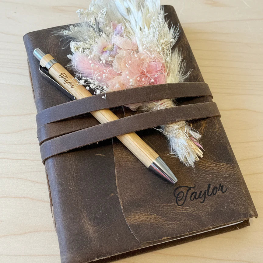 Custom Leather Journal + Pen Sets