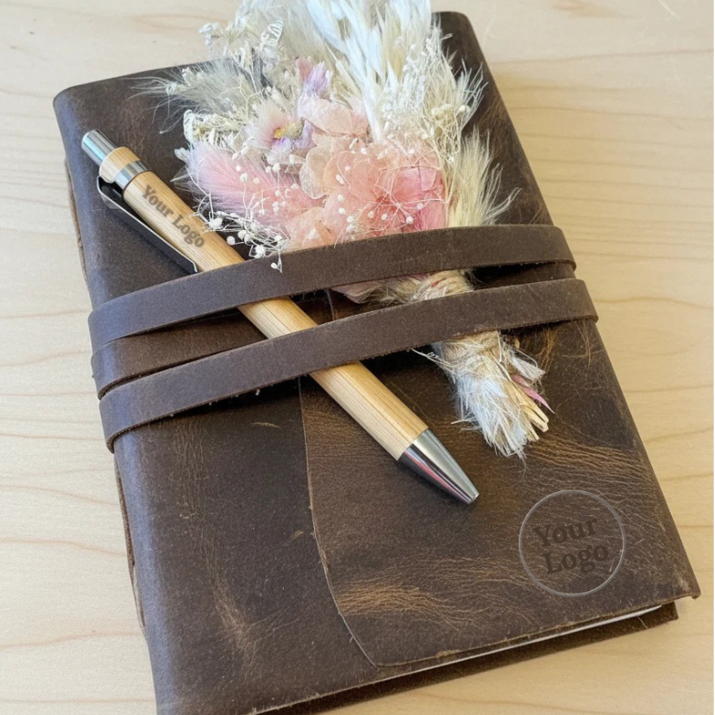 Custom Leather Journal + Pen Sets