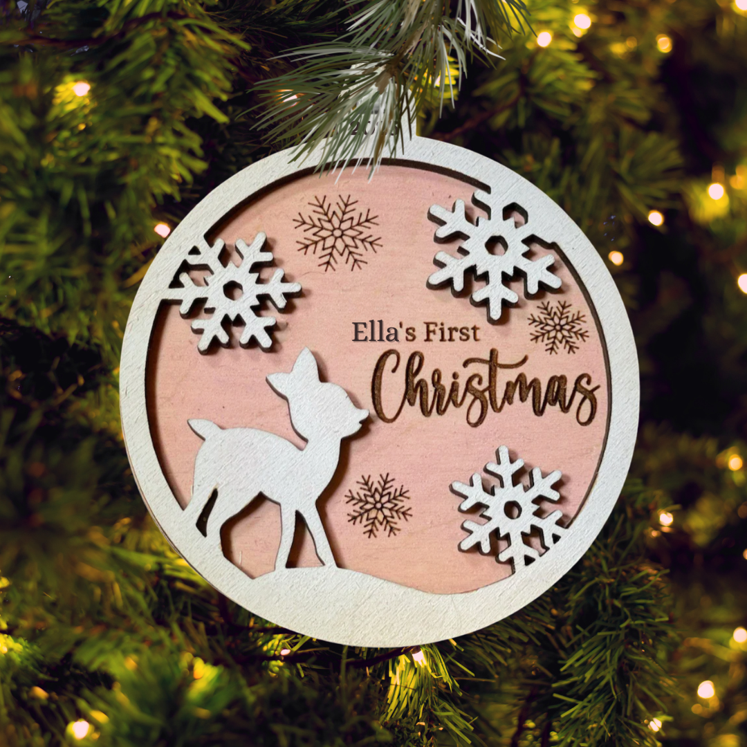Custom Ornament - Baby's First Christmas - Color