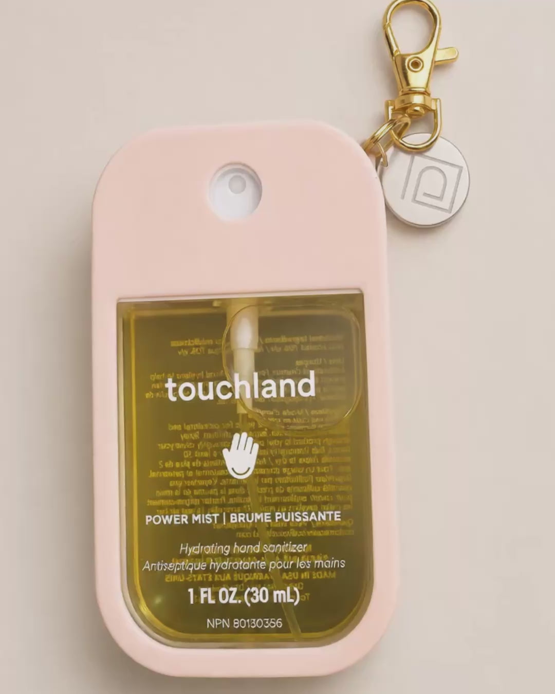 Custom Touchland Hand Sanitizer Holder Keychain (min 5 per order)